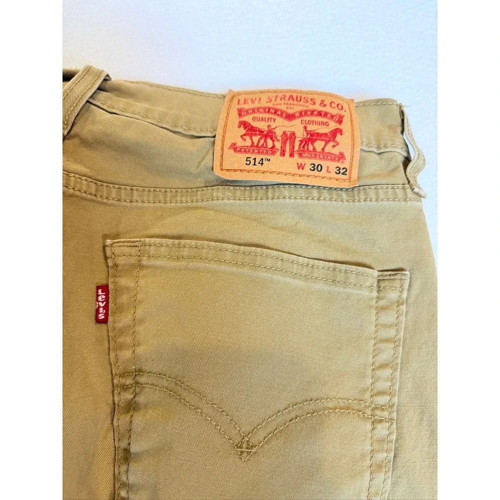 Levi's 514 Straight Fit Pants Mens 30x32 Tan Khaki Twill 00514-1779